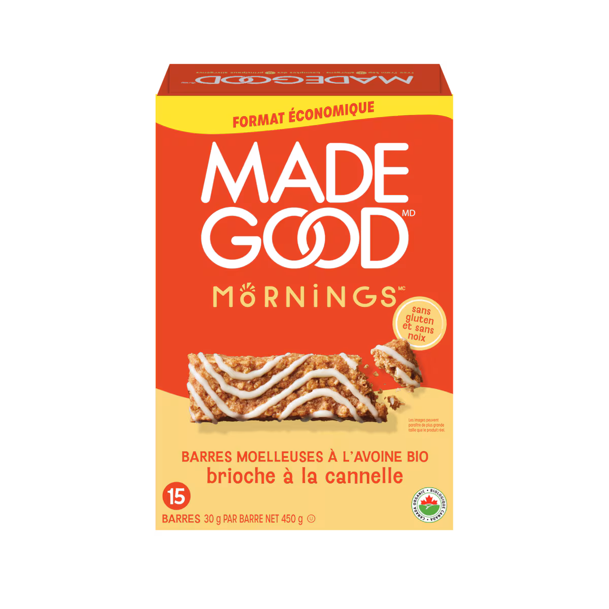 Mornings barres moelleuses à l'avoine saveur de brioche à la cannelle