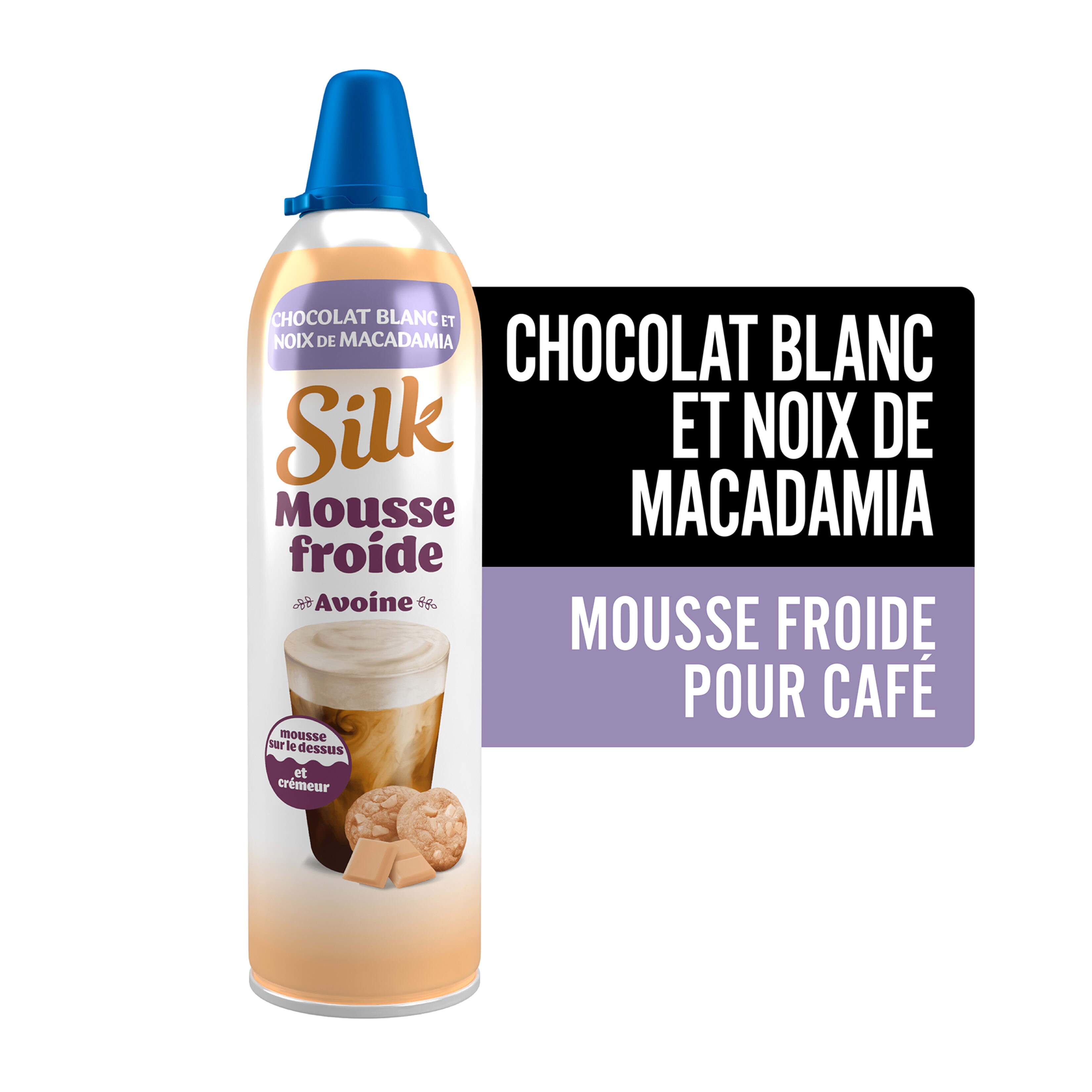 Mousse froide rehausseur de café chocolat blanc et noix de macadamia avoine