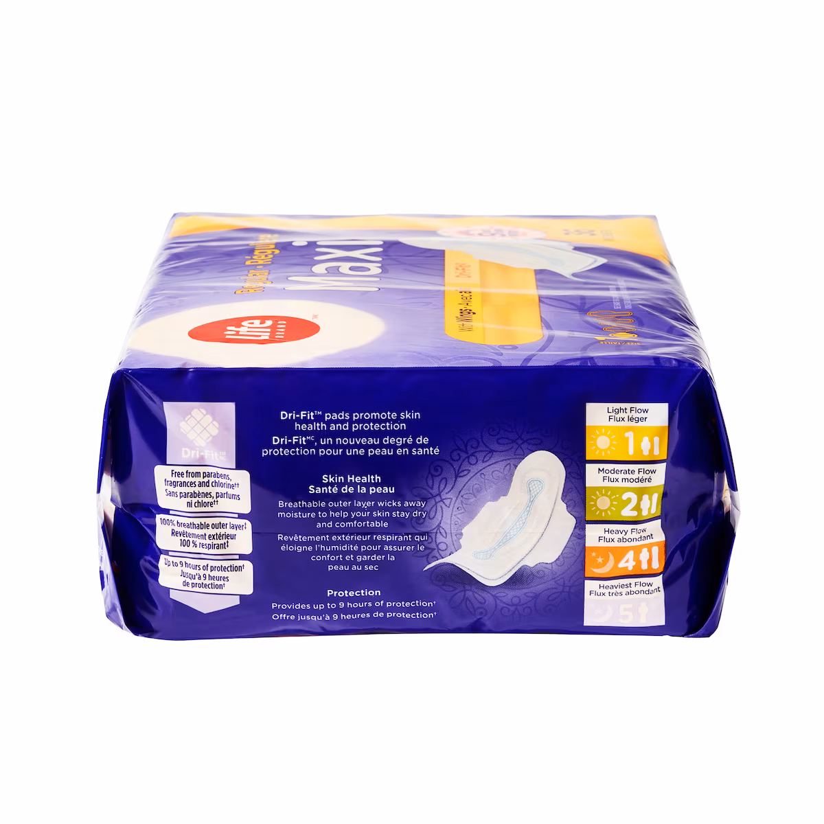 Serviettes hygiéniques maxi avec ailettes, régulières