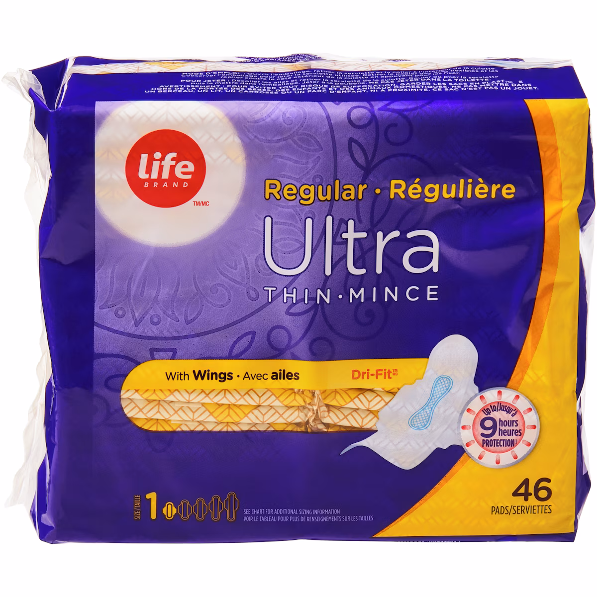 Serviettes régulières ultra minces, emballage de 46
