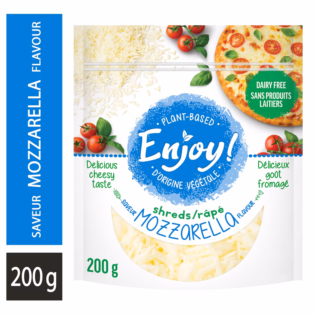 Fromage râpé de type mozzarella sans produits laitiers