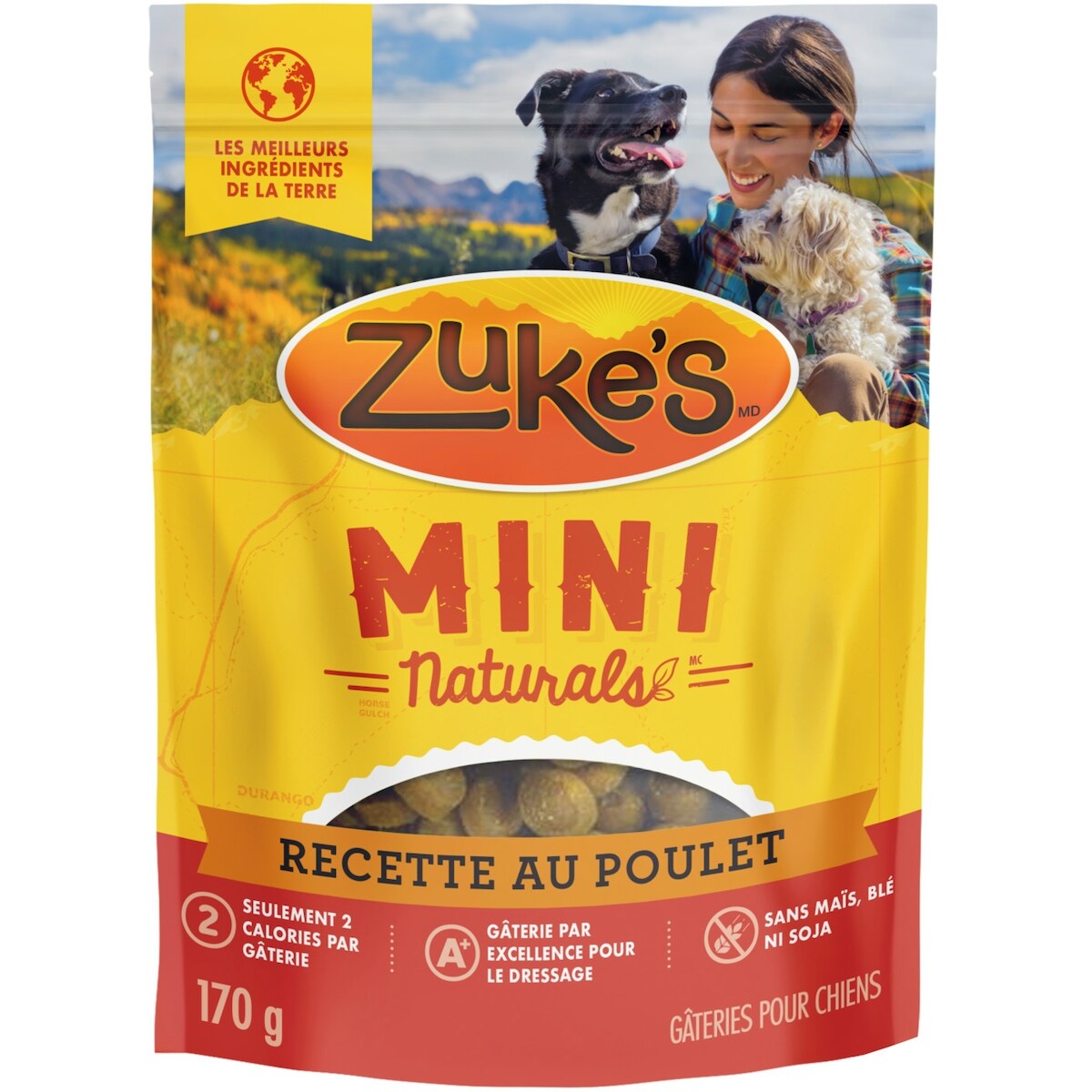 Zuke's mini naturals gâteries d'entraînement à la recette de poulet, gâteries pour chiens