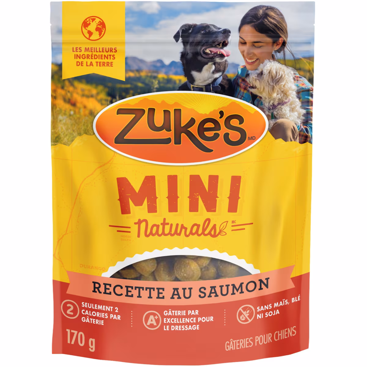 Zuke's mini naturals gâteries d'entraînement recette de saumon, gâteries pour chiens