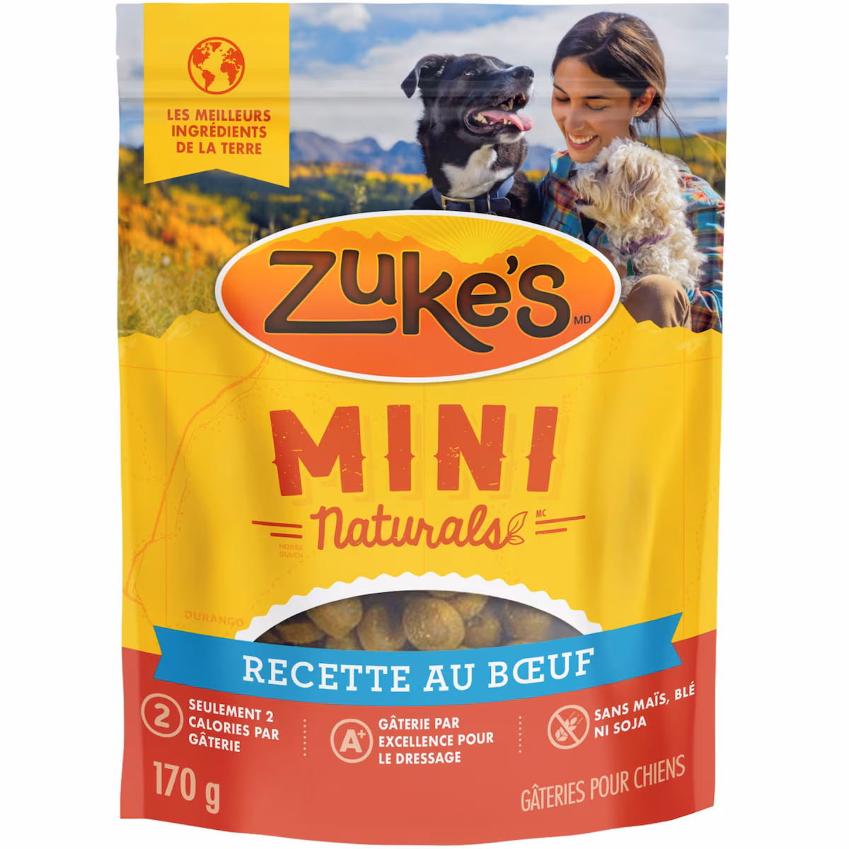 Zuke's mini naturals gâteries d'entraînement à la recette de boeuf, gâteries pour chiens