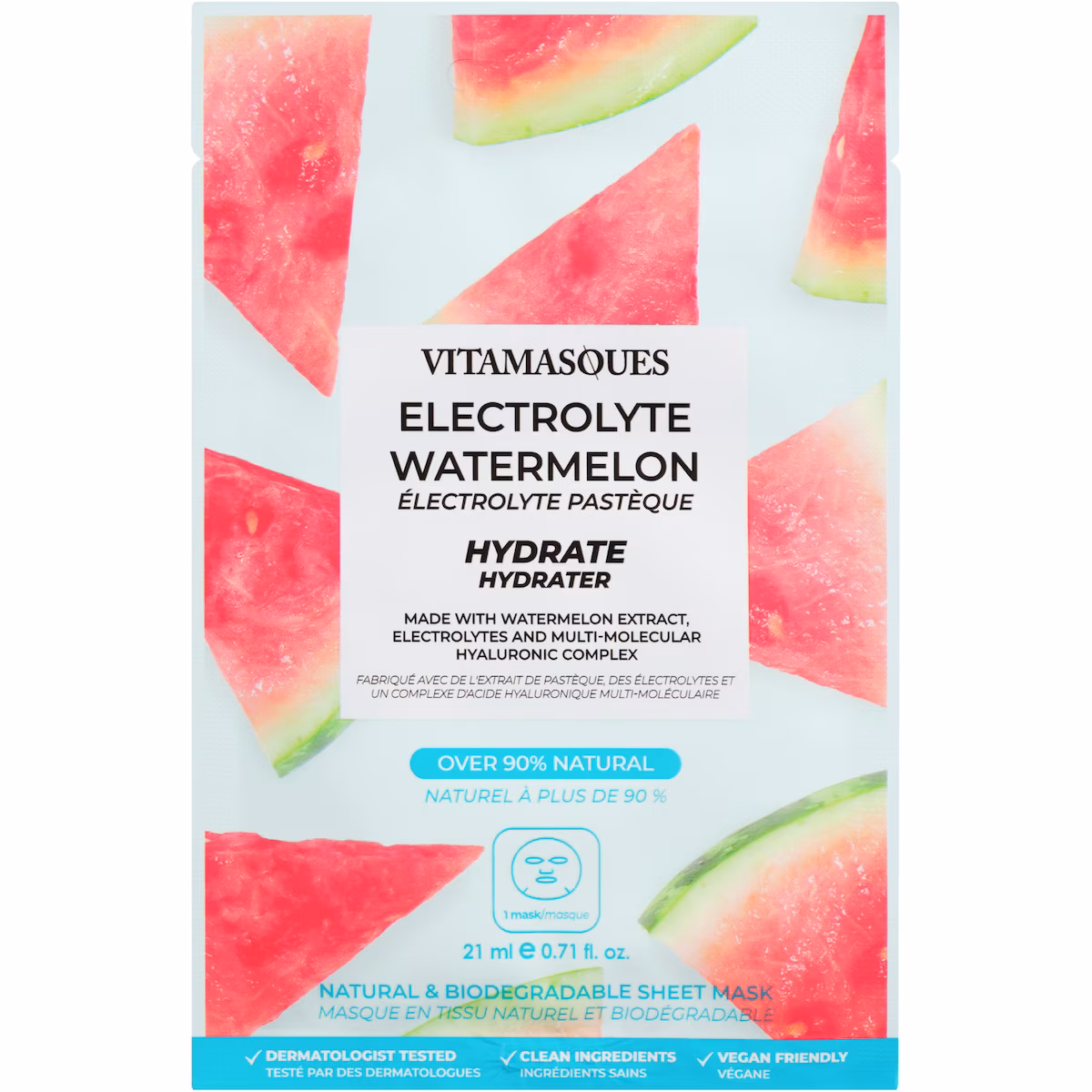 Masque pour le visage électrolyte pastèque
