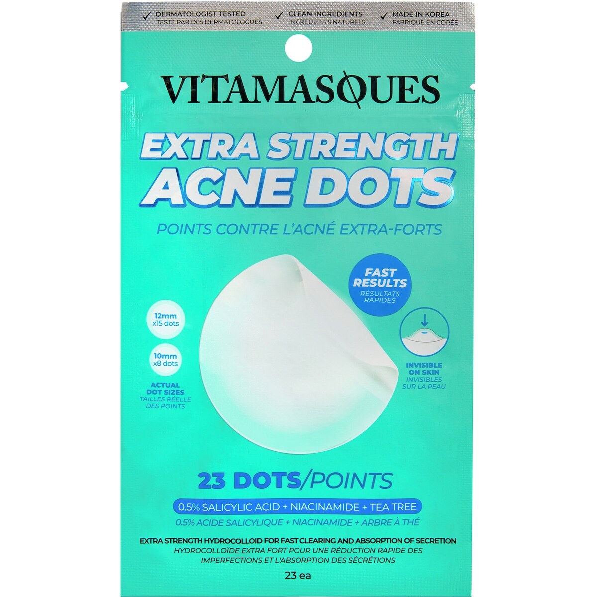 Masque extra fort à points contre l'acné pour le visage