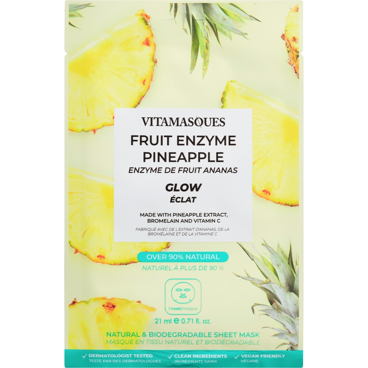 Masque pour le visage enzyme de fruit ananas