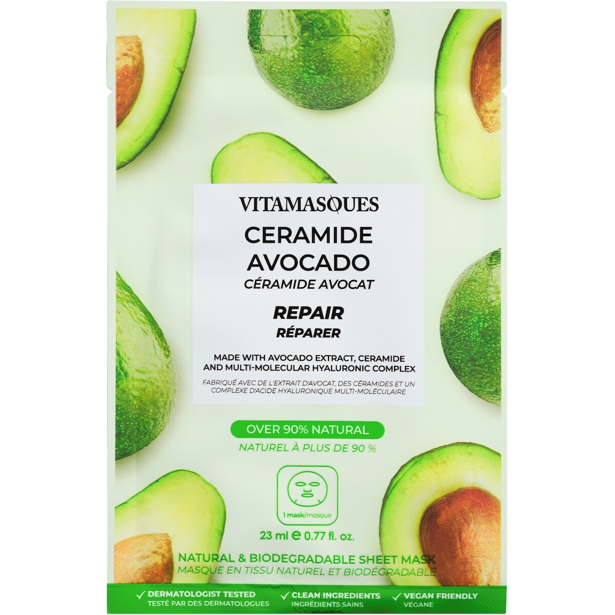 Masque pour le visage céramide avocat