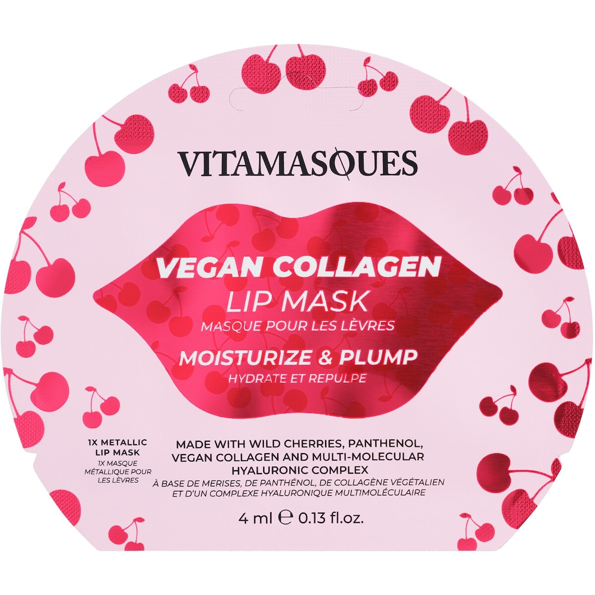 Masque pour les lèvres au collagène végétalien cerise