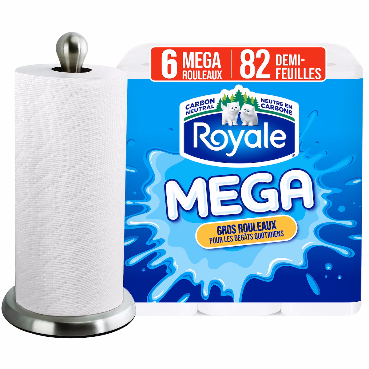 Mega rouleaux d'essuie-tout 2 épaisseurs