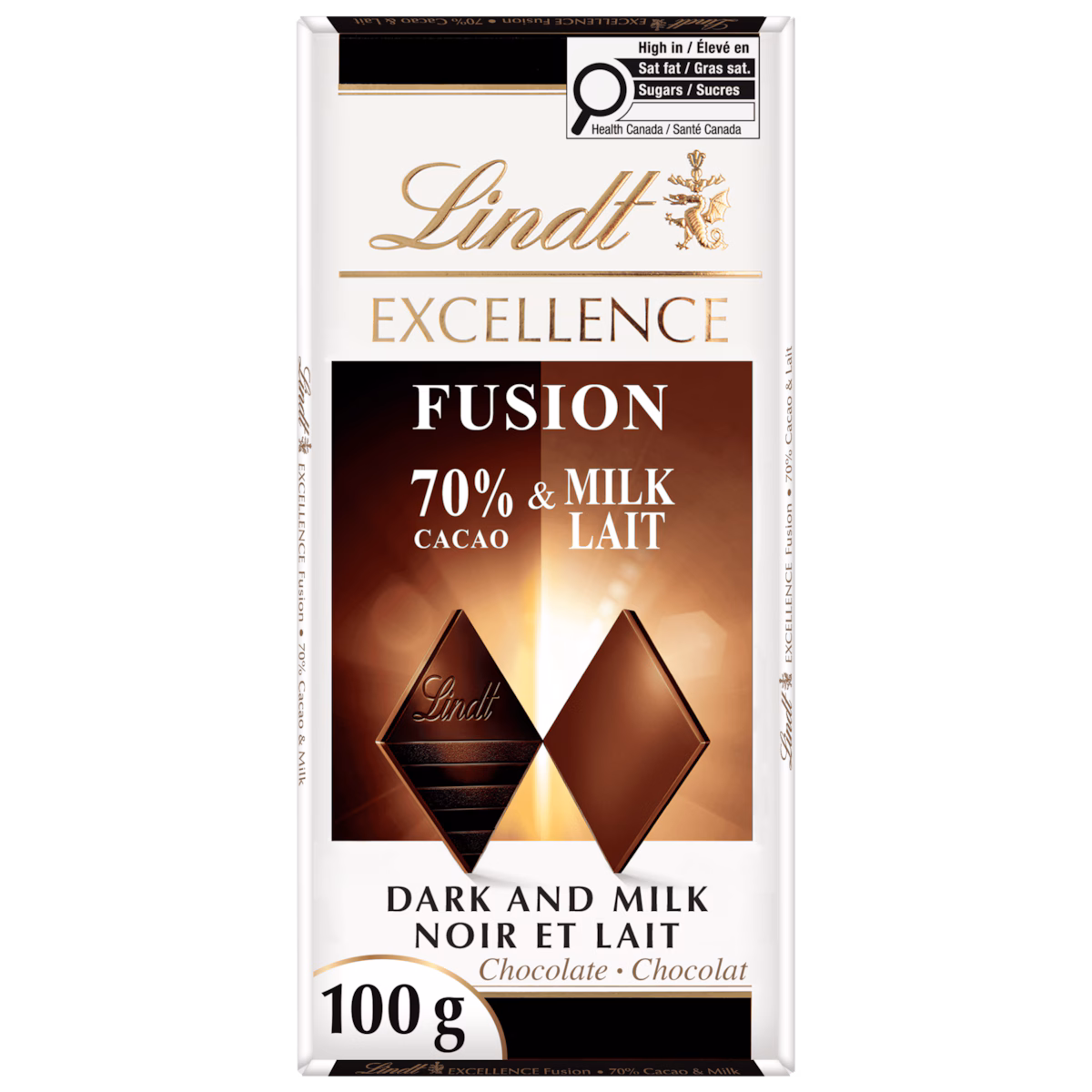Excellence combinaison de chocolat noir et de chocolat au lait fusion 70% cacao & lait