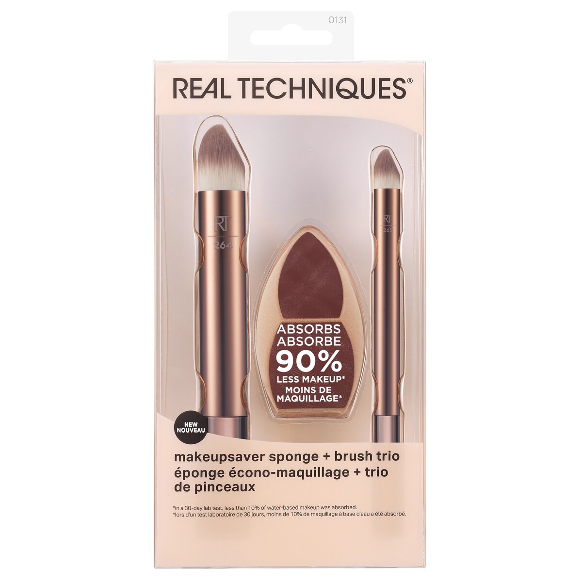 Éponge écono-maquillage + trio de pinceaux