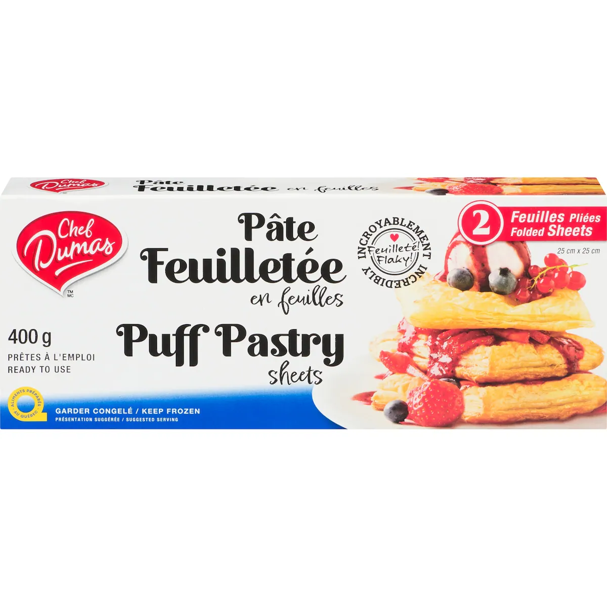 Pâte feuilletée en feuilles