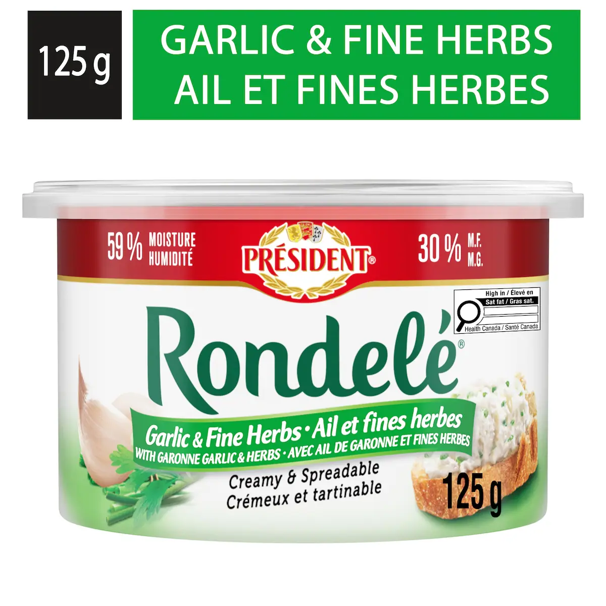 Fromage rondelé à tartiner, ail et fines herbes