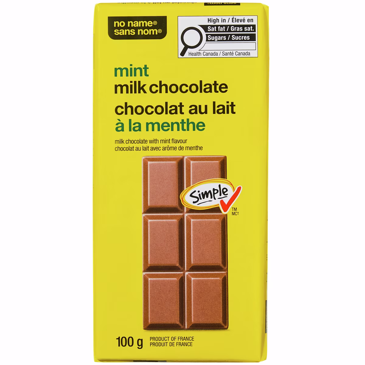 Tablette de chocolat au lait à la menthe
