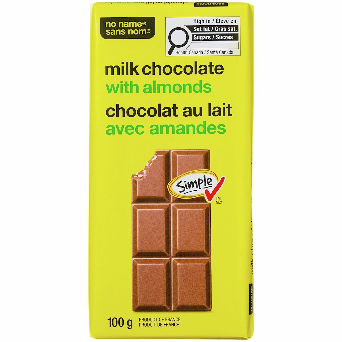 Tablette de chocolat au lait avec amandes