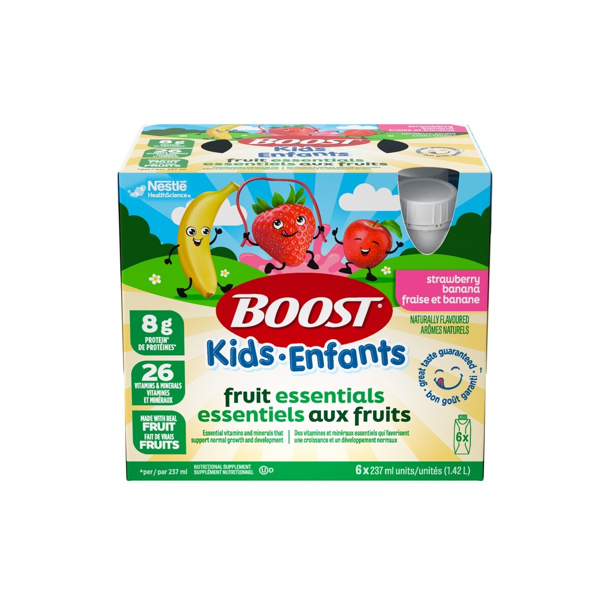 BOOST enfants essentiels fraise et banane paquet de 6