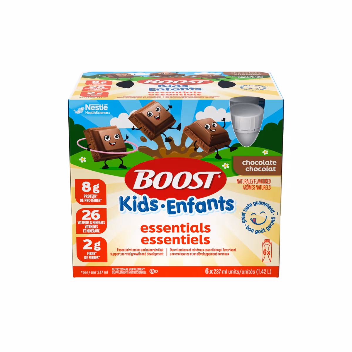 BOOST supplément nutritionnel enfants Essentiels Chocolat 4-12ans paquet de 6
