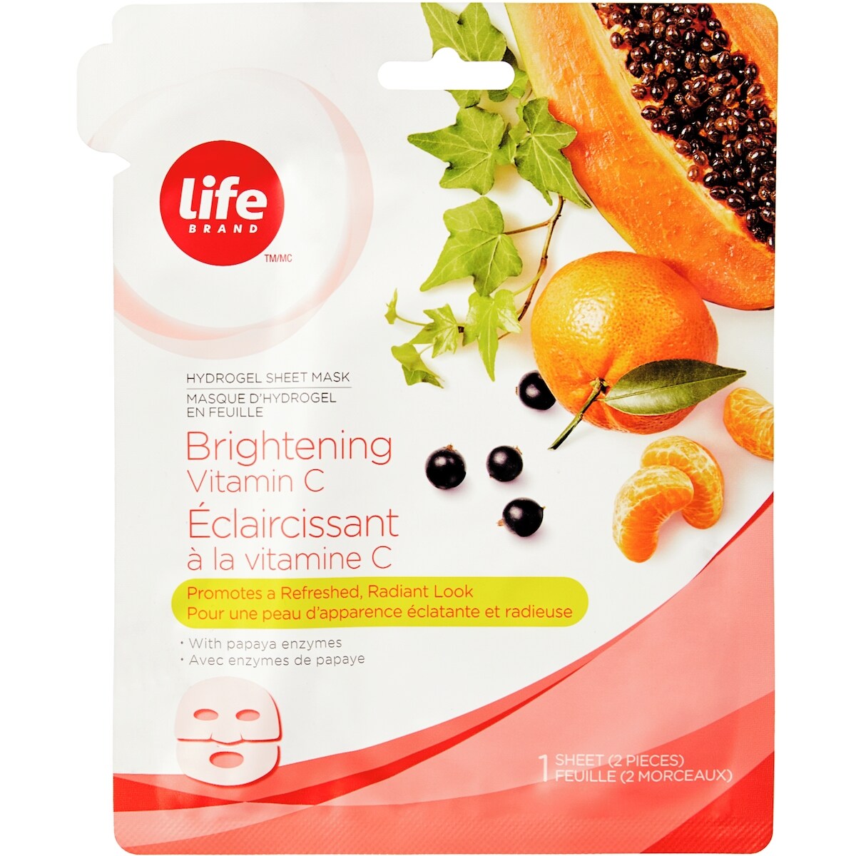 Masque dhydrogel en feuille éclaircissant à la vitamineC