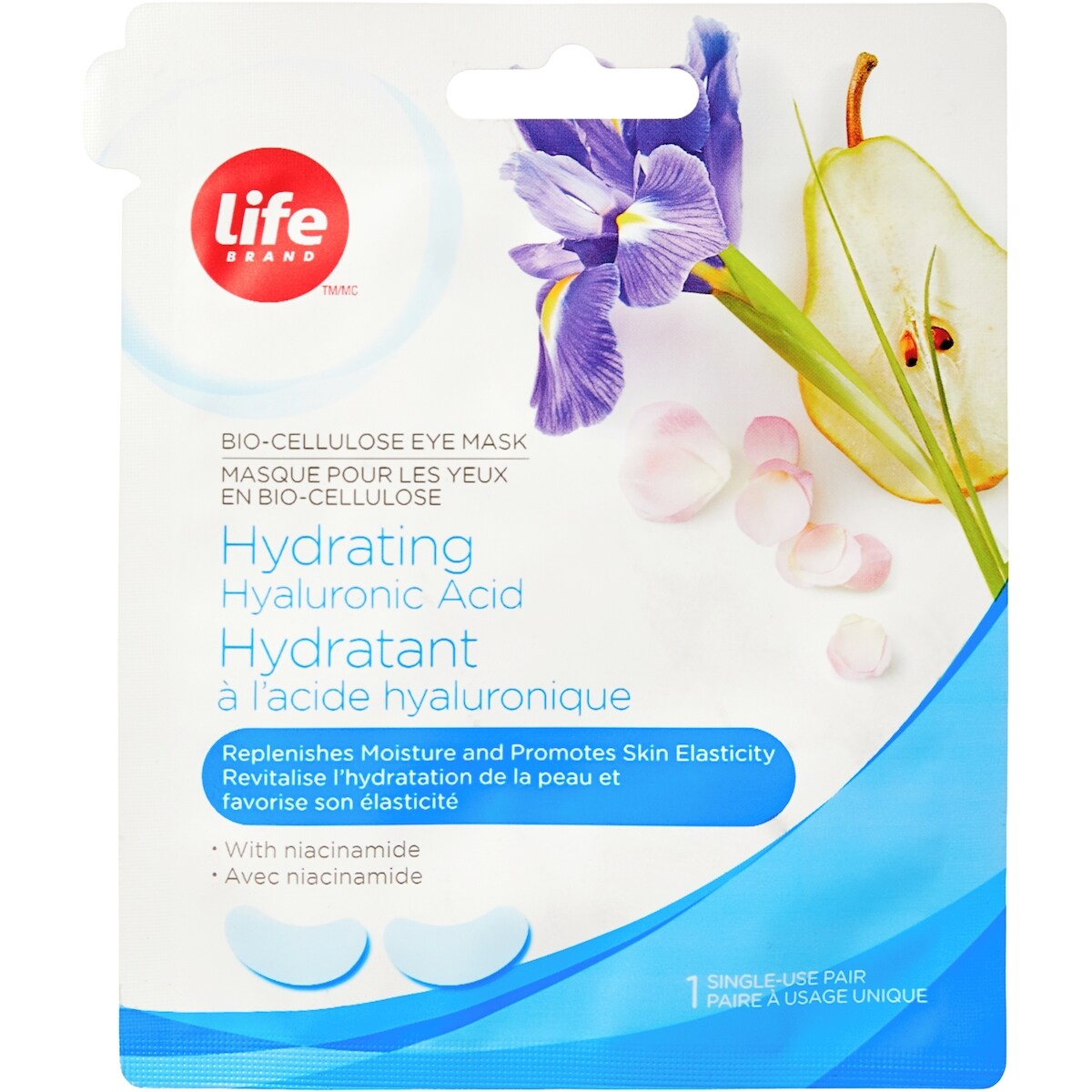 Masque pour les yeux en bio-cellulose hydratant à lacide hyaluronique