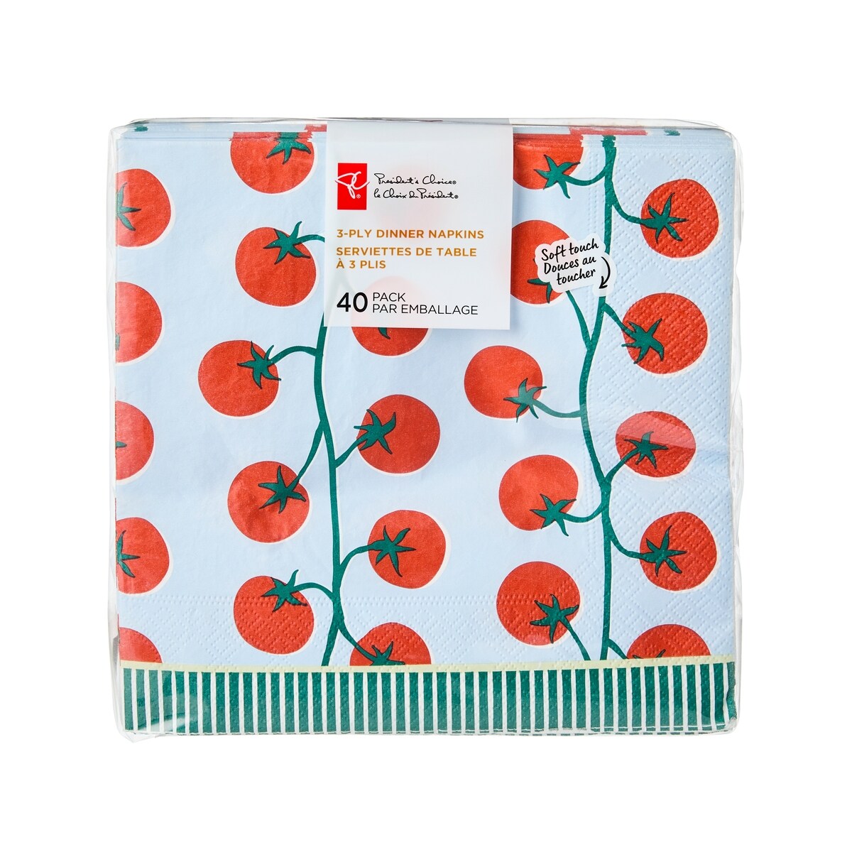 Lot de 40 serviettes de table à 3plistomates
