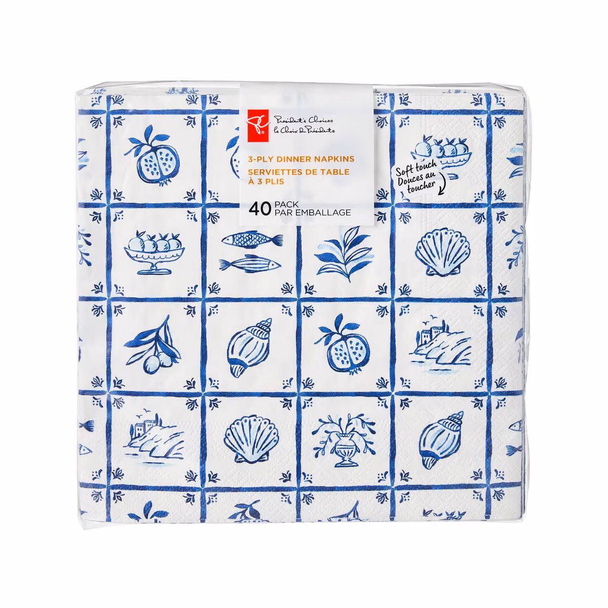 Lot de 40 serviettes de table à 3plis  tuiles