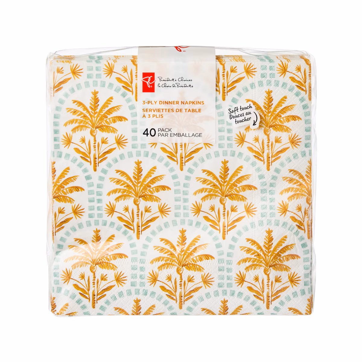 Lot de 40 serviettes de table à 3plispalmier festonné