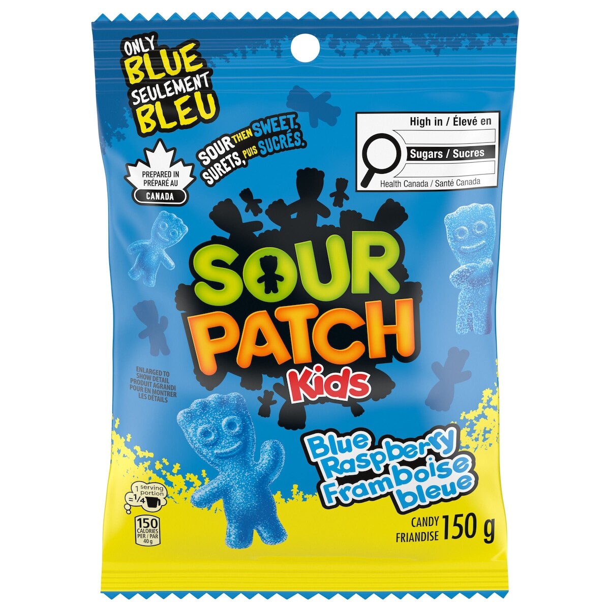 Friandises Sour Patch Kids à la framboise bleue