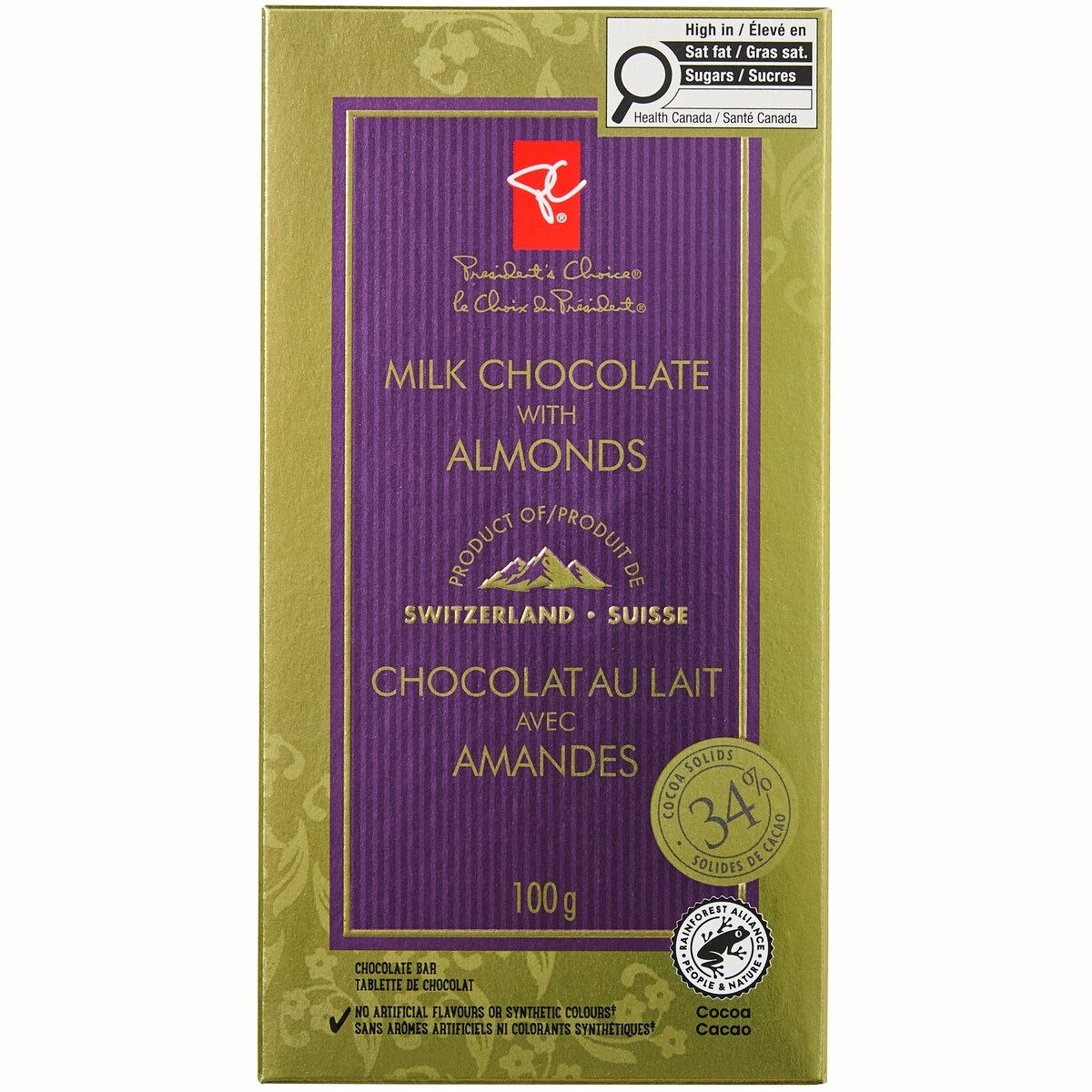 Tablette de chocolat au lait avec amandes