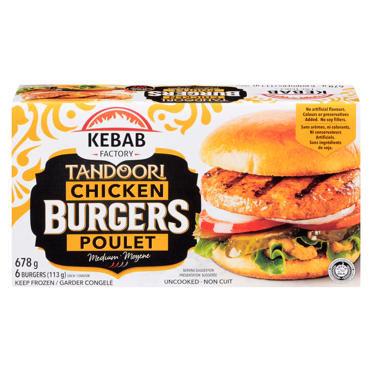 Burgers au poulet tandoori