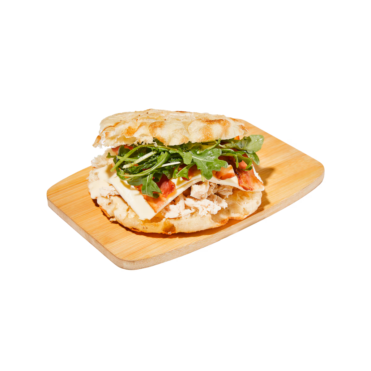 Sandwich au poulet, au bacon et à la mozzarella sur pain italien