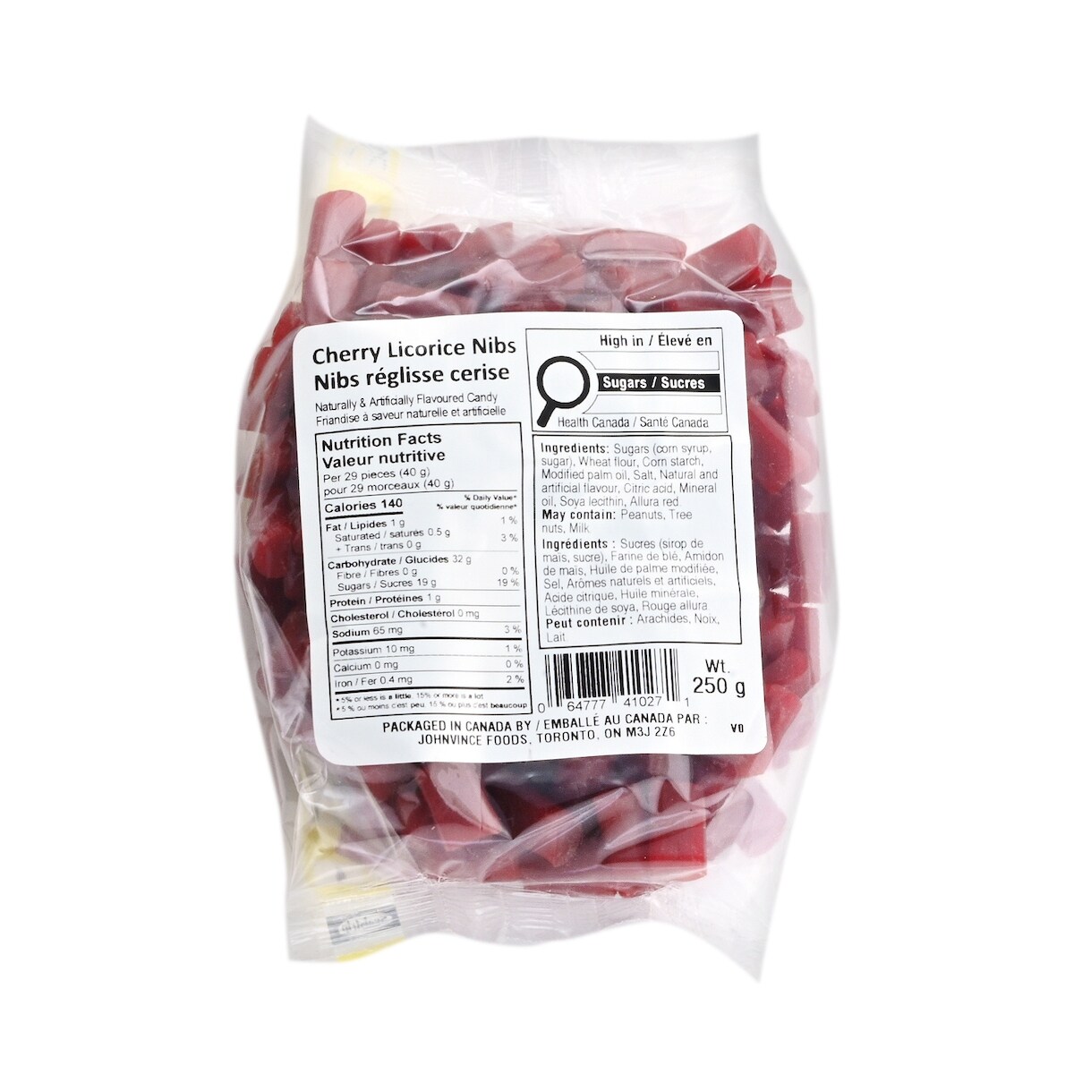 Friandise à nibs réglisse cerise