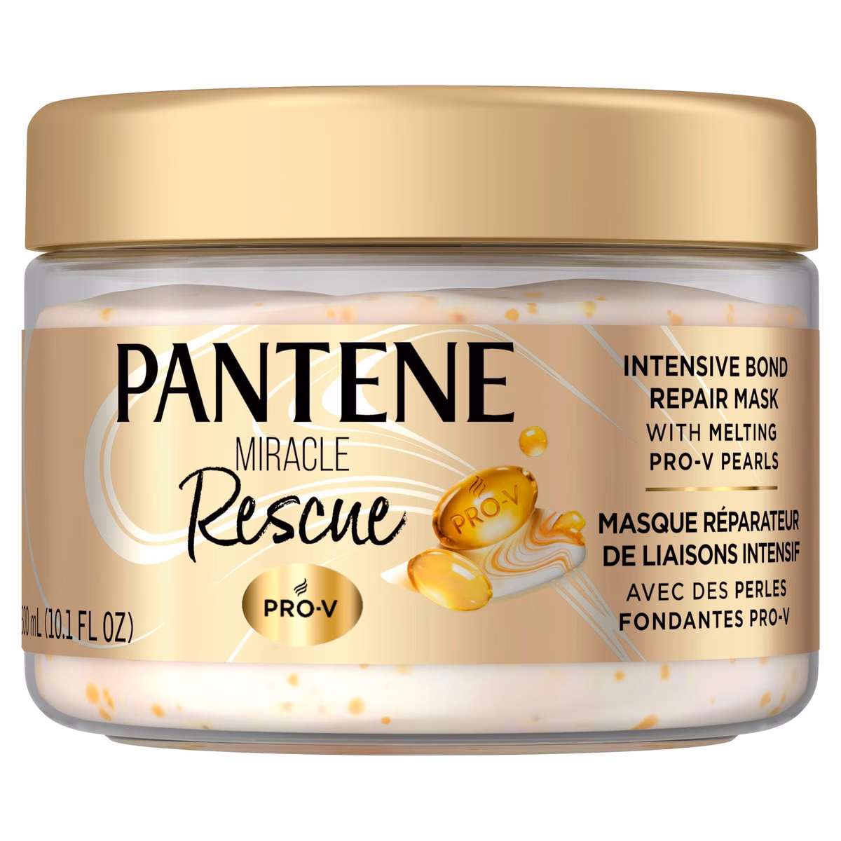Le masque réparateur de liaisons intensif pro-v miracle rescue avec perles fondantes pro-v élimine les dommages, crée des liaisons capillaires et renforce contre les dommages