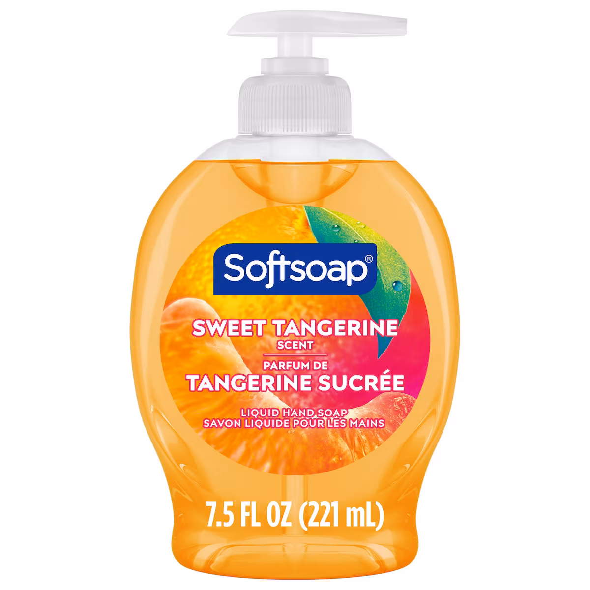 Savon liquide pour les mains parfum mandarine sucrée, flacon à pompe