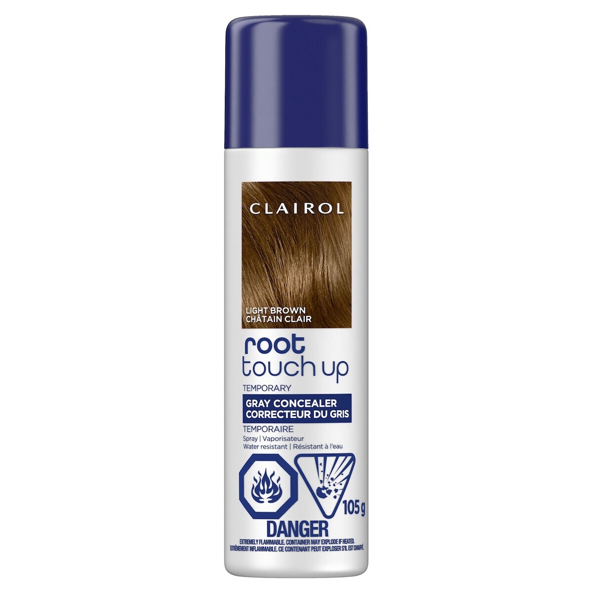 Root touch up, correcteur du gris et des repousses  vaporisateur temporaire châtain clair