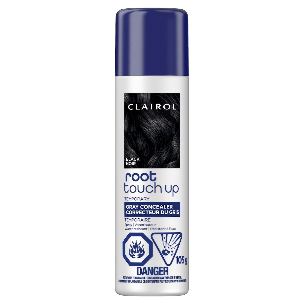 Root touch up, correcteur du gris et des repousses  vaporisateur temporaire noir