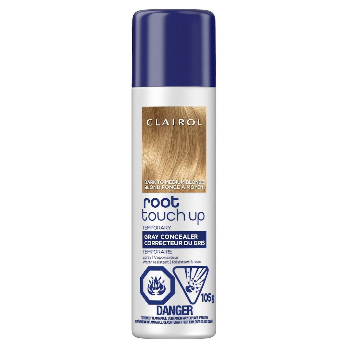 Root touch up, correcteur du gris et des repousses  vaporisateur temporaire blond foncé à moyen