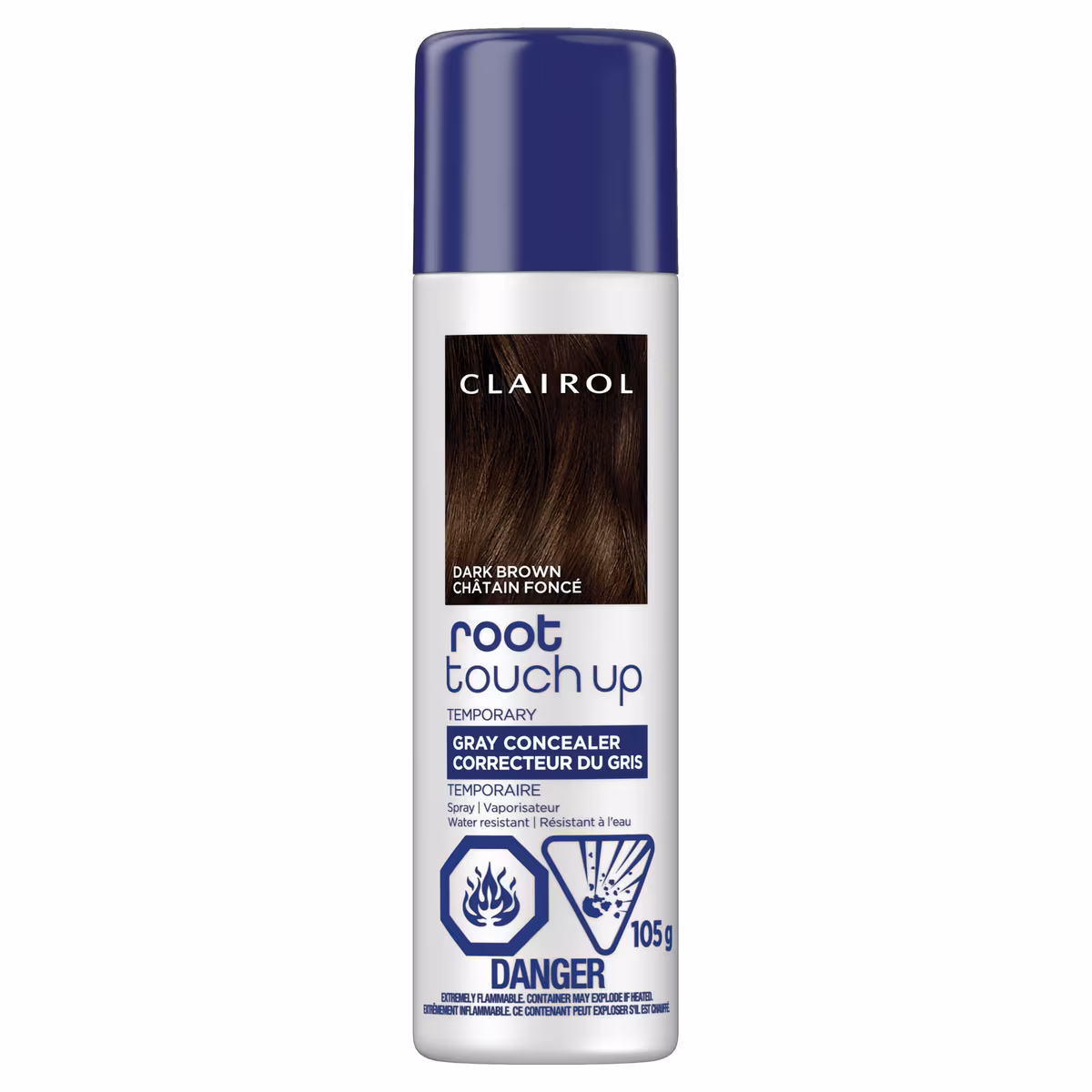 Root touch up, correcteur du gris et des repousses  vaporisateur temporaire châtain foncé