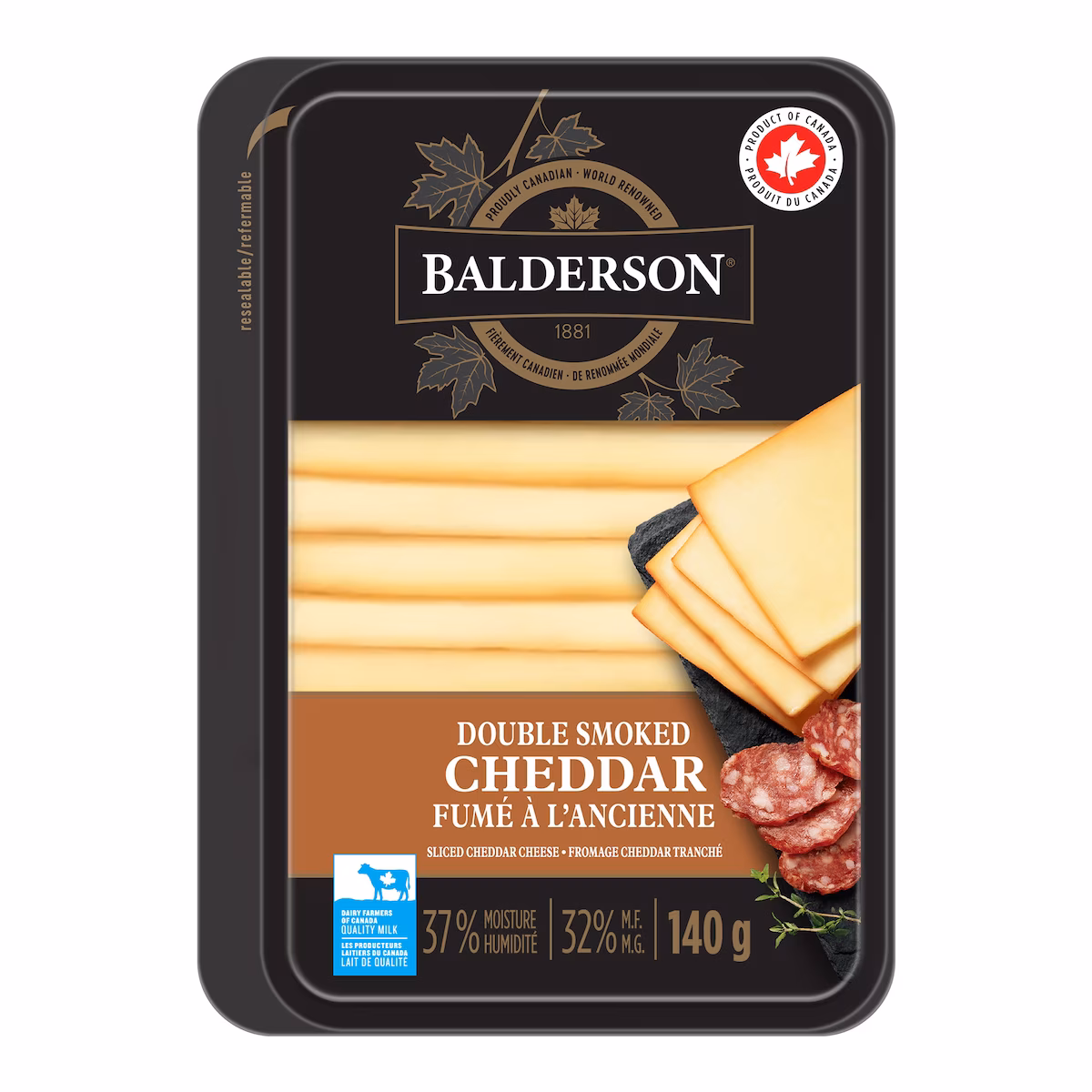 Tranches de fromage cheddar fumé à lancienne
