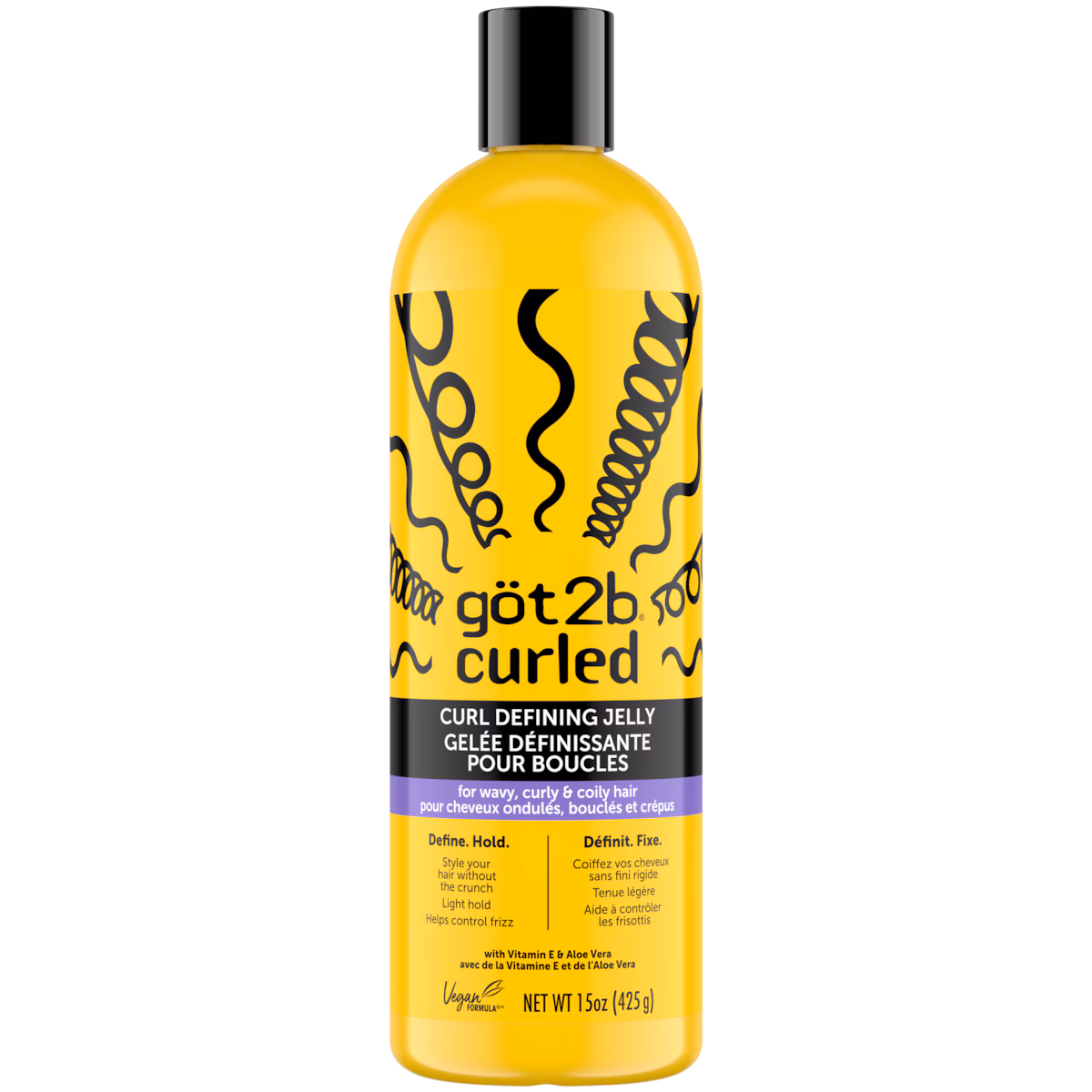 gt2b Gelée définissante pour boucles curled, pour tous les types de boucles, cheveux ondulés, frisés et bouclés