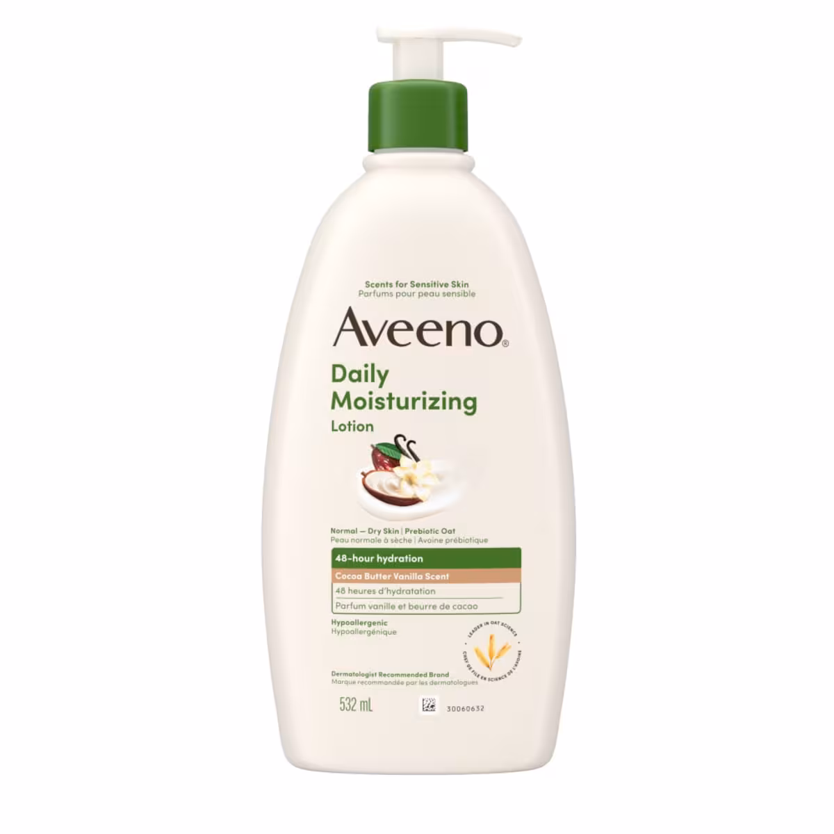 Lotion hydratante quotidienne pour le corps, parfum vanille et beurre de cacao