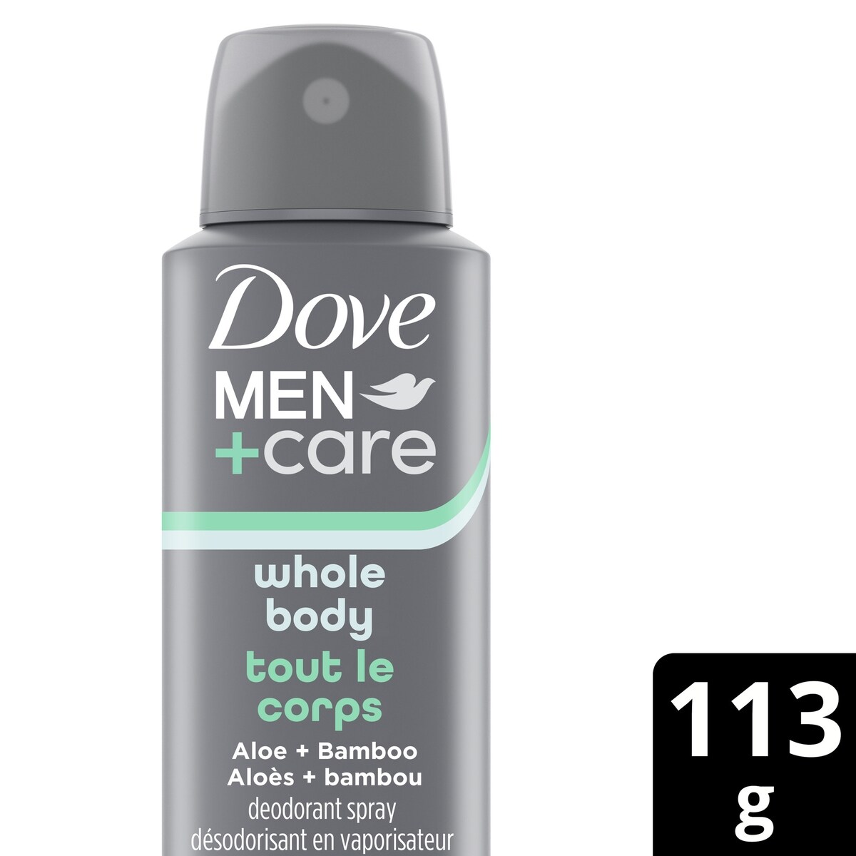 Men+care déodorant spray corps entier aloe + bambou, 113g