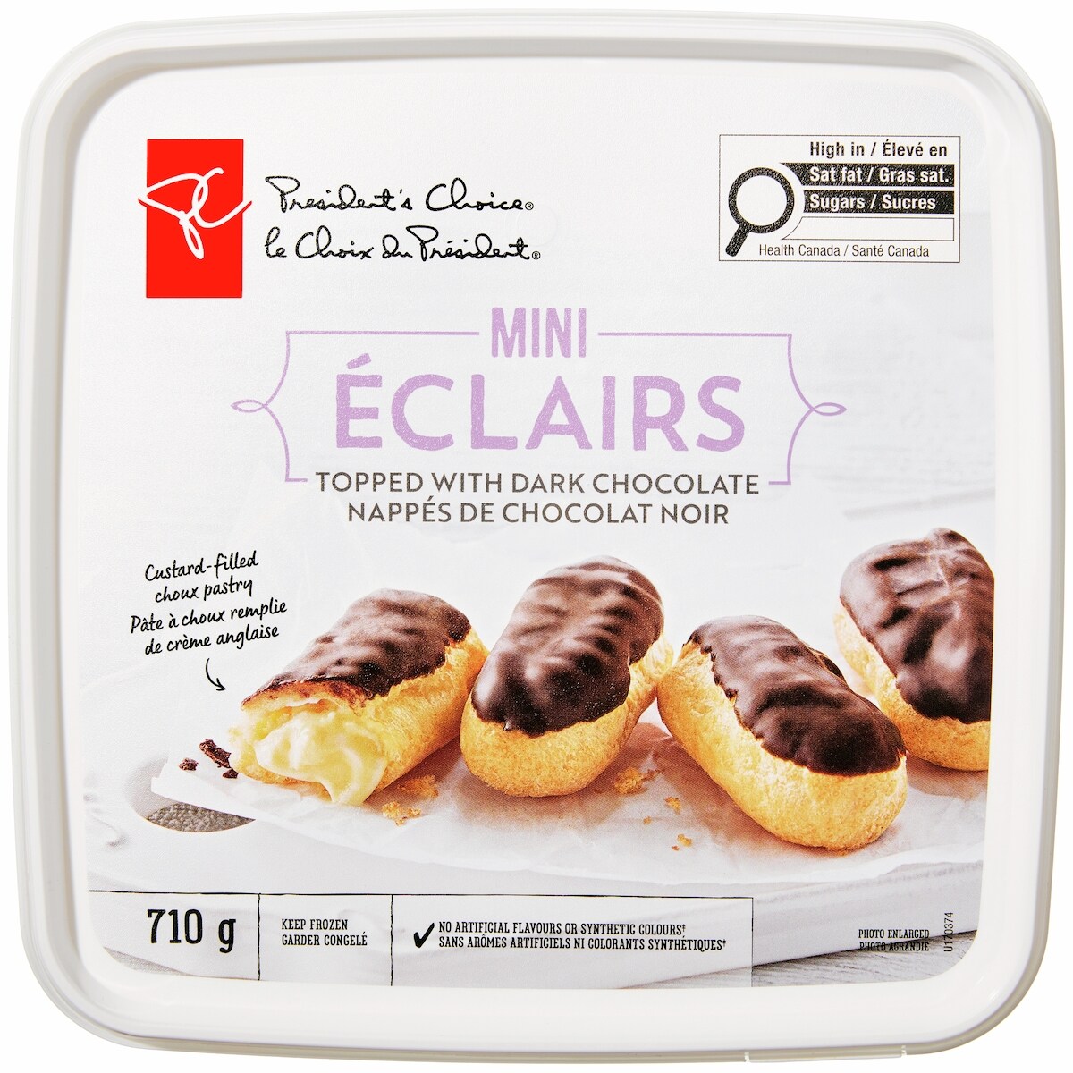 Mini éclairs nappés de chocolat noir