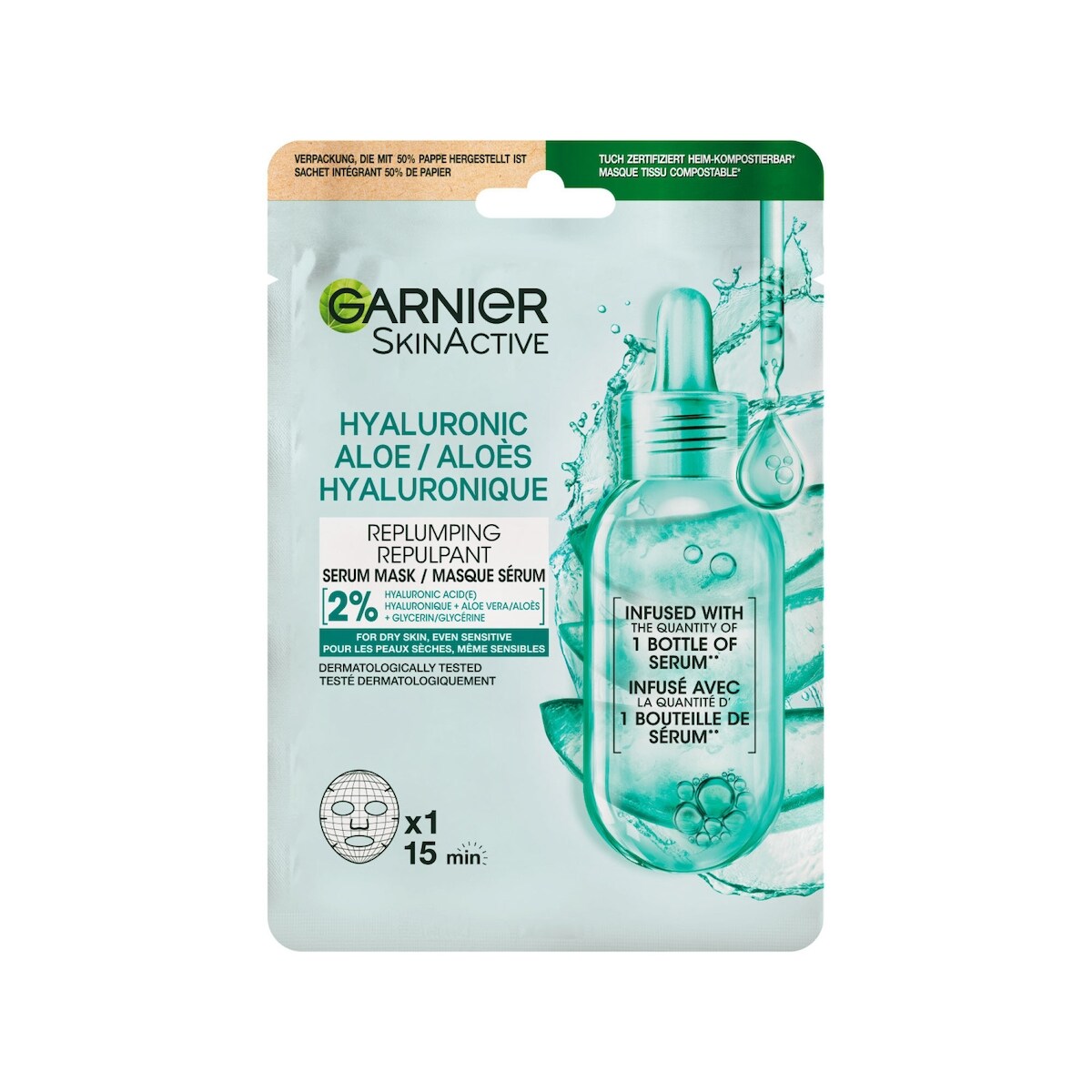 GARNIER Masque Serum Hyaluronique et Aloe