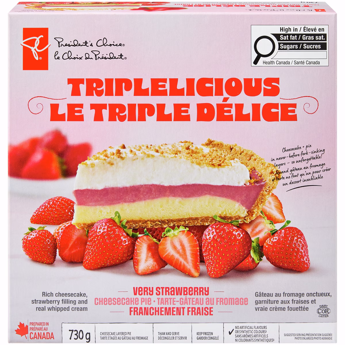 Tarte-gâteau au fromage Franchement fraise Le triple délice