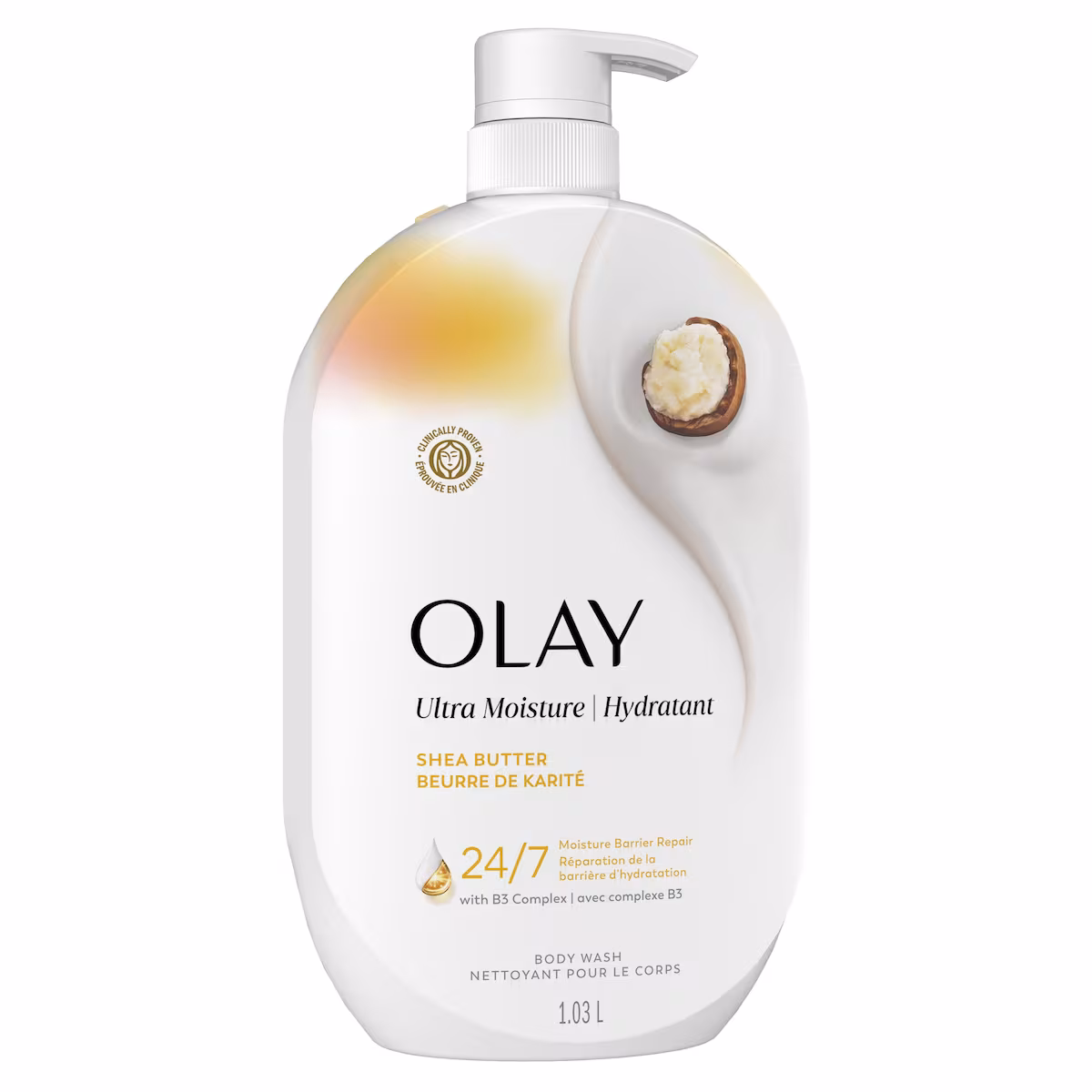 Nettoyant pour le corps Ultra hydratant avec beurre de karité, vitamine B3 et mélange hyaluronique