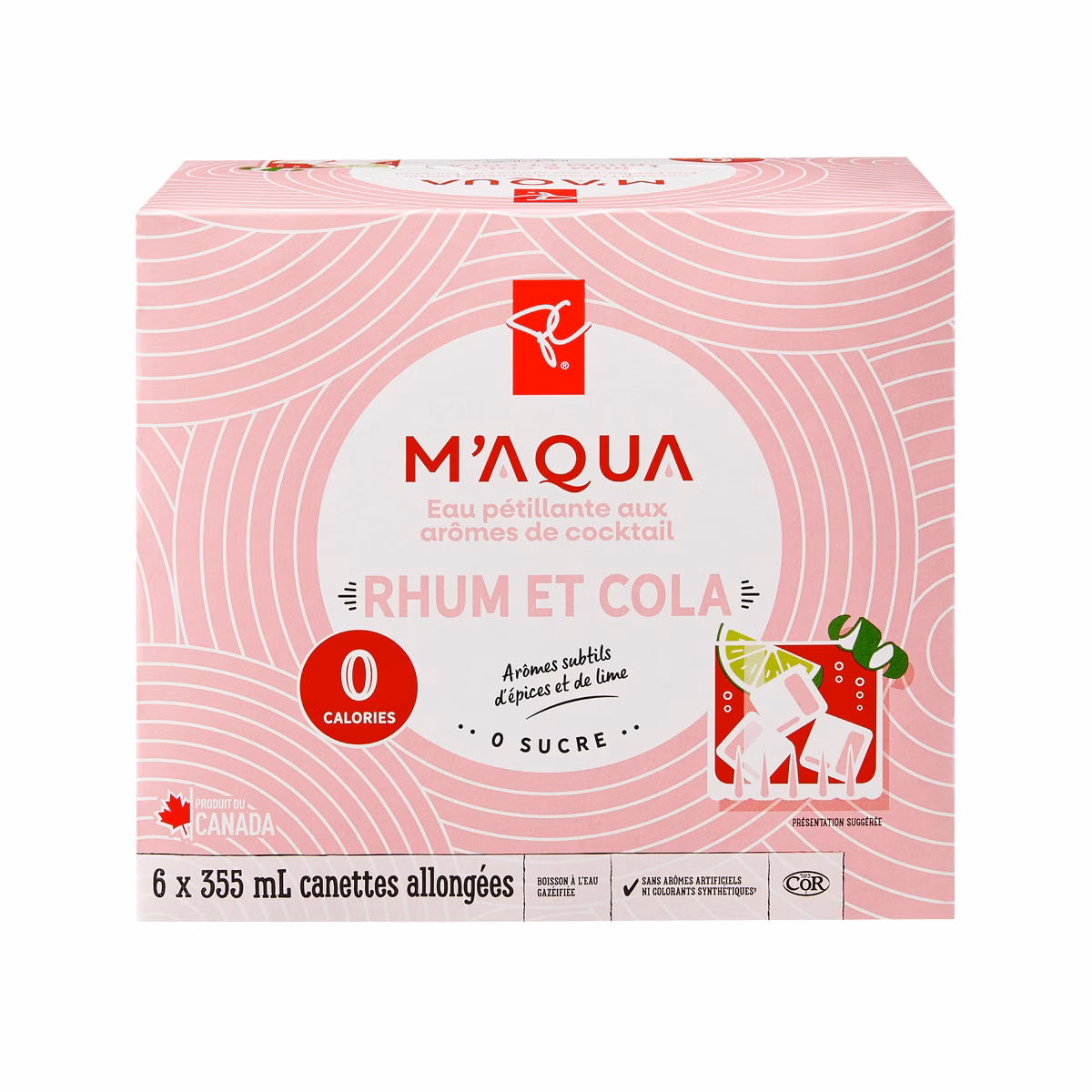Eau pétillante aux arômes de cocktail Rhum et cola MAQUA