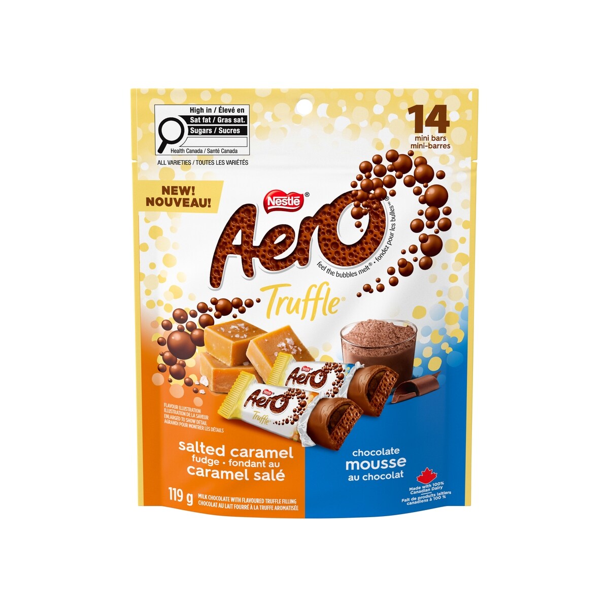 Mini-barres truffle caramel salé mousse choco