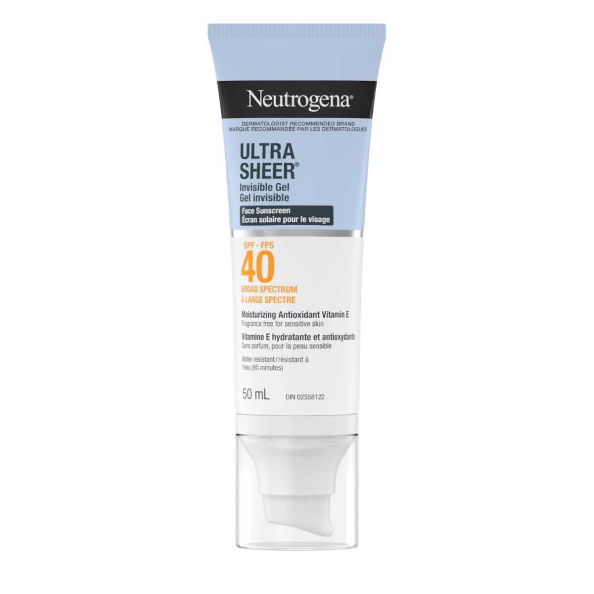 Écran solaire pour le visage sec au toucher Ultra Sheer avec FPS 40
