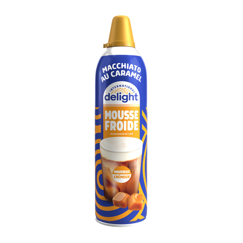 Rehausseur de café en mousse froide au macchiato au caramel